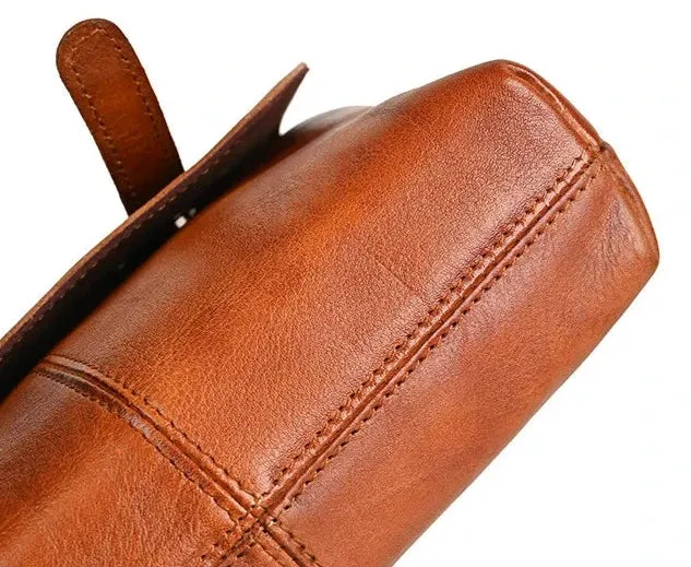 Vintage-Style Handmade Leather Satchel Bag