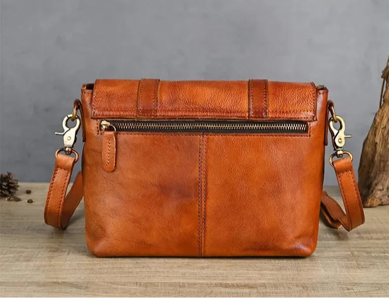 Vintage-Style Handmade Leather Satchel Bag