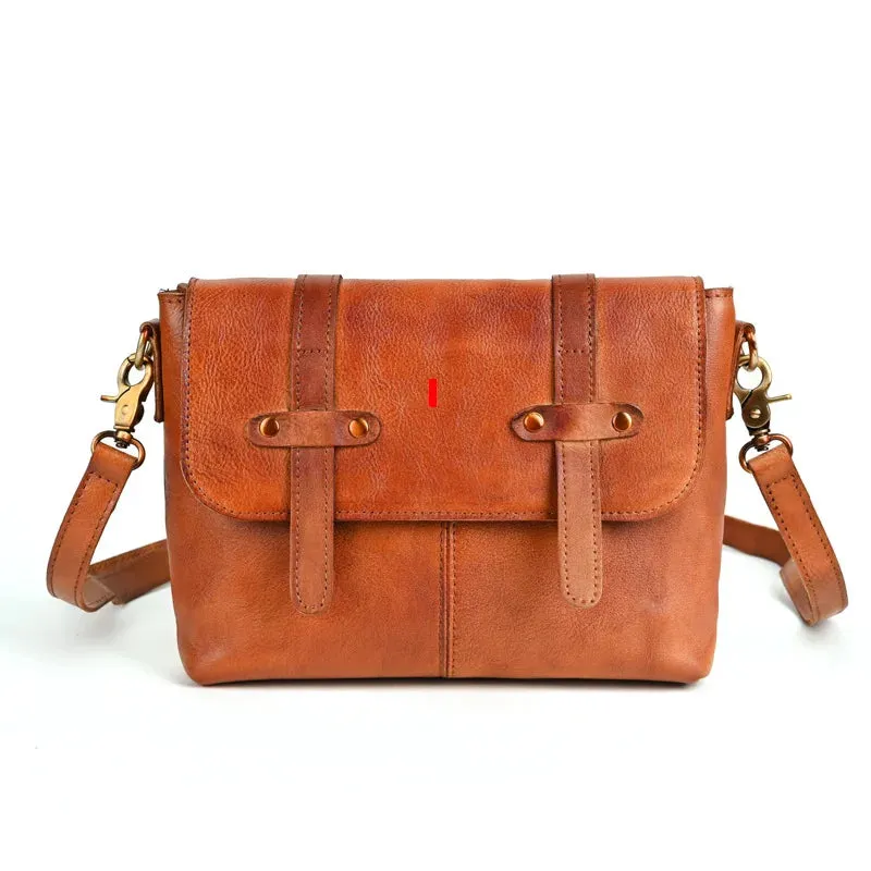 Vintage-Style Handmade Leather Satchel Bag
