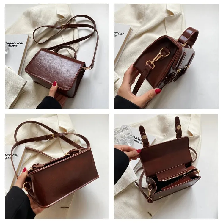 Vintage Women handbag small female shoulder bag pu leather ladies Totes girl messenger bags bolsas femininas brown satchels