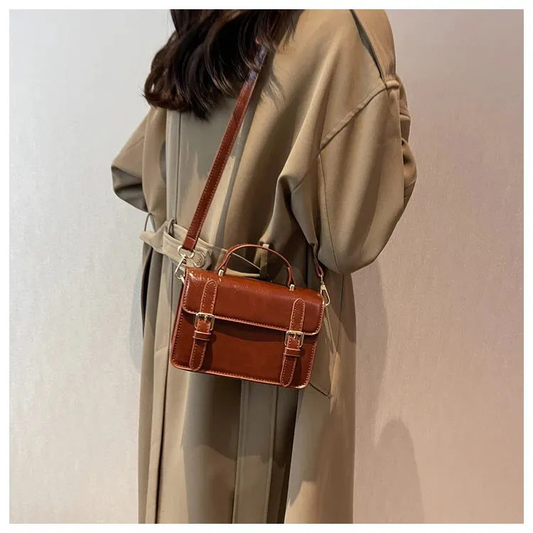 Vintage Women handbag small female shoulder bag pu leather ladies Totes girl messenger bags bolsas femininas brown satchels
