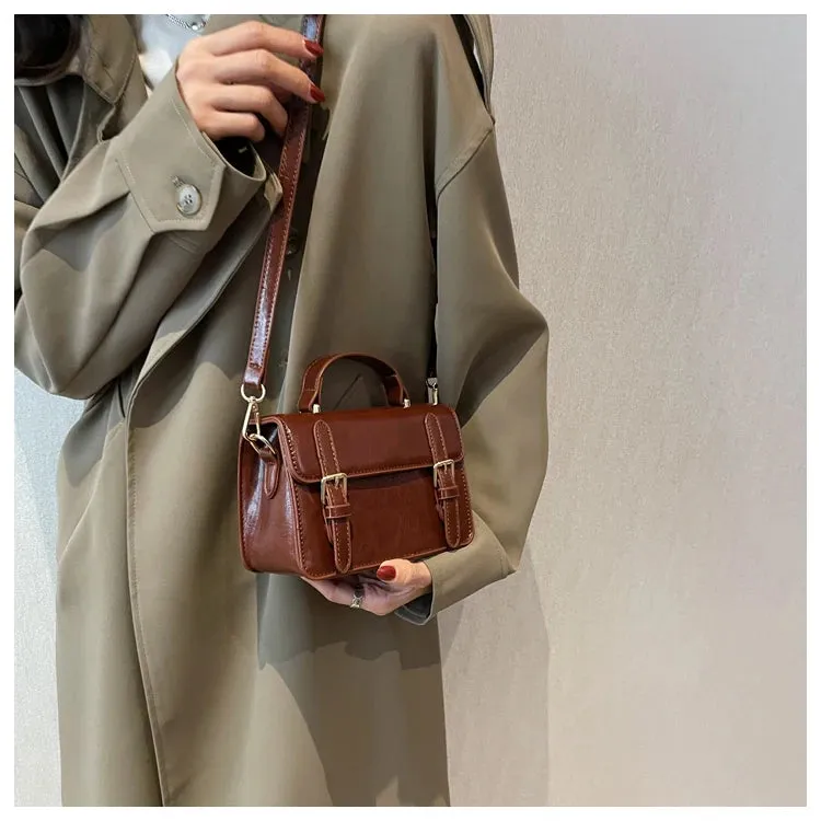 Vintage Women handbag small female shoulder bag pu leather ladies Totes girl messenger bags bolsas femininas brown satchels
