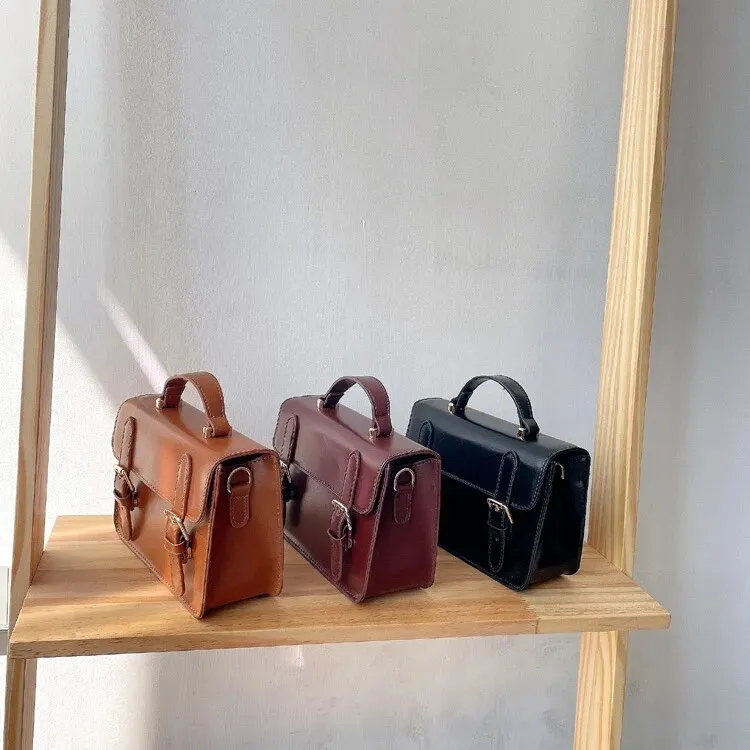 Vintage Women handbag small female shoulder bag pu leather ladies Totes girl messenger bags bolsas femininas brown satchels