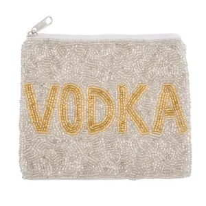 Vodka Seed Beaded Canvas Pouch