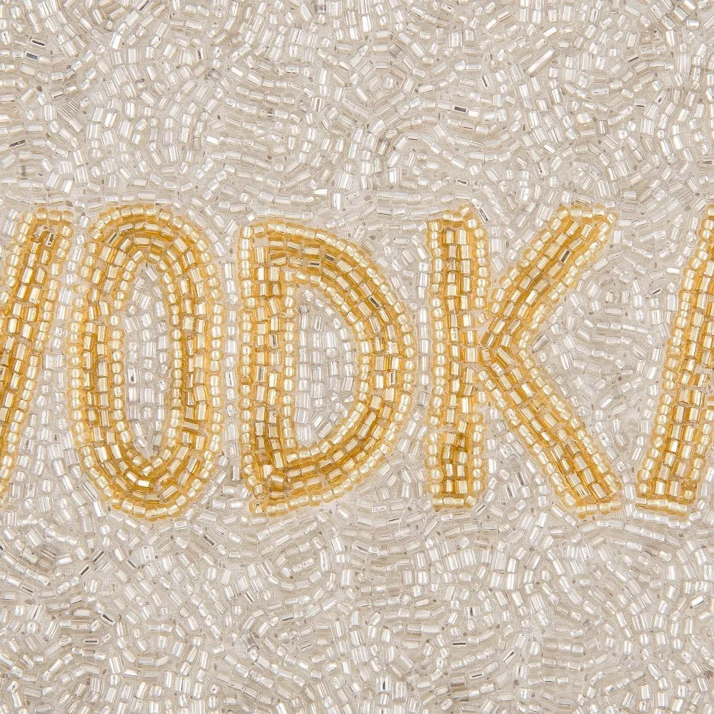 Vodka Seed Beaded Canvas Pouch