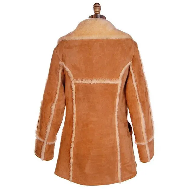 VTG Kauri Kraft Coat Sheepskin Shearling New Zealand Size Womens 38 1970s