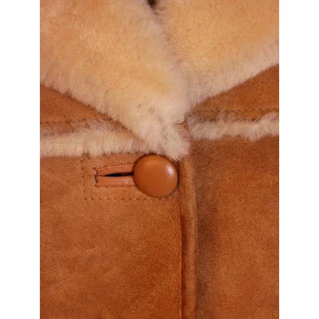 VTG Kauri Kraft Coat Sheepskin Shearling New Zealand Size Womens 38 1970s