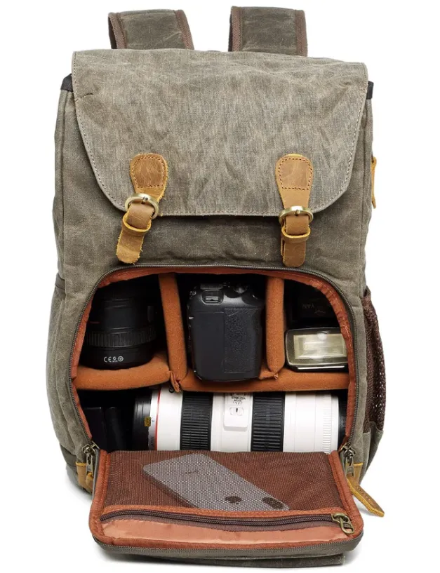 Waterproof Canvas Camera Backpack | Antarctica