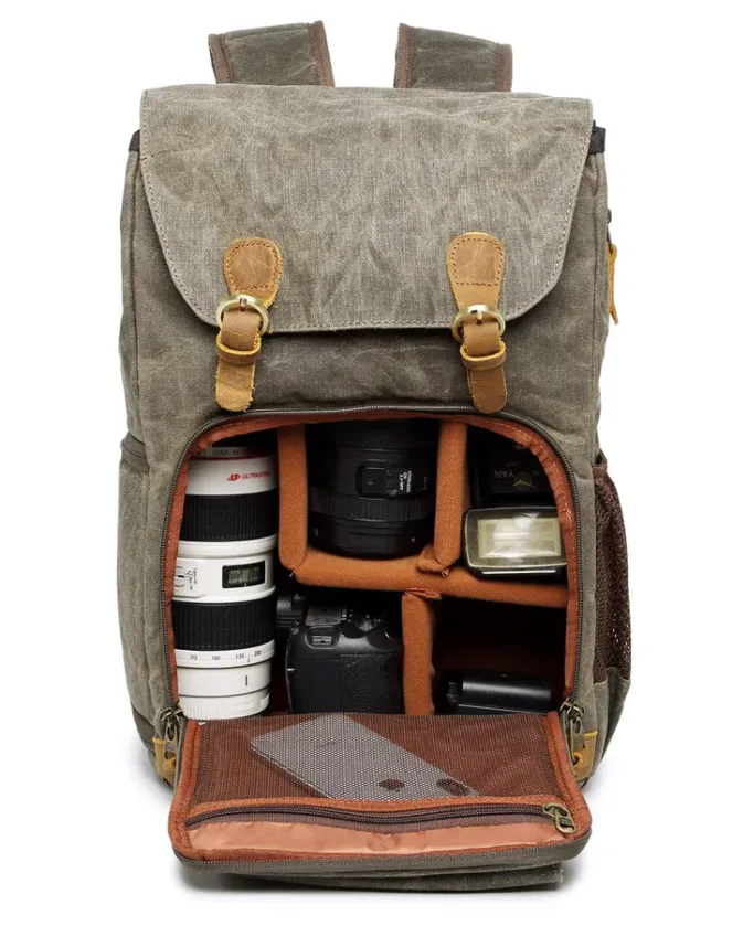 Waterproof Canvas Camera Backpack | Antarctica