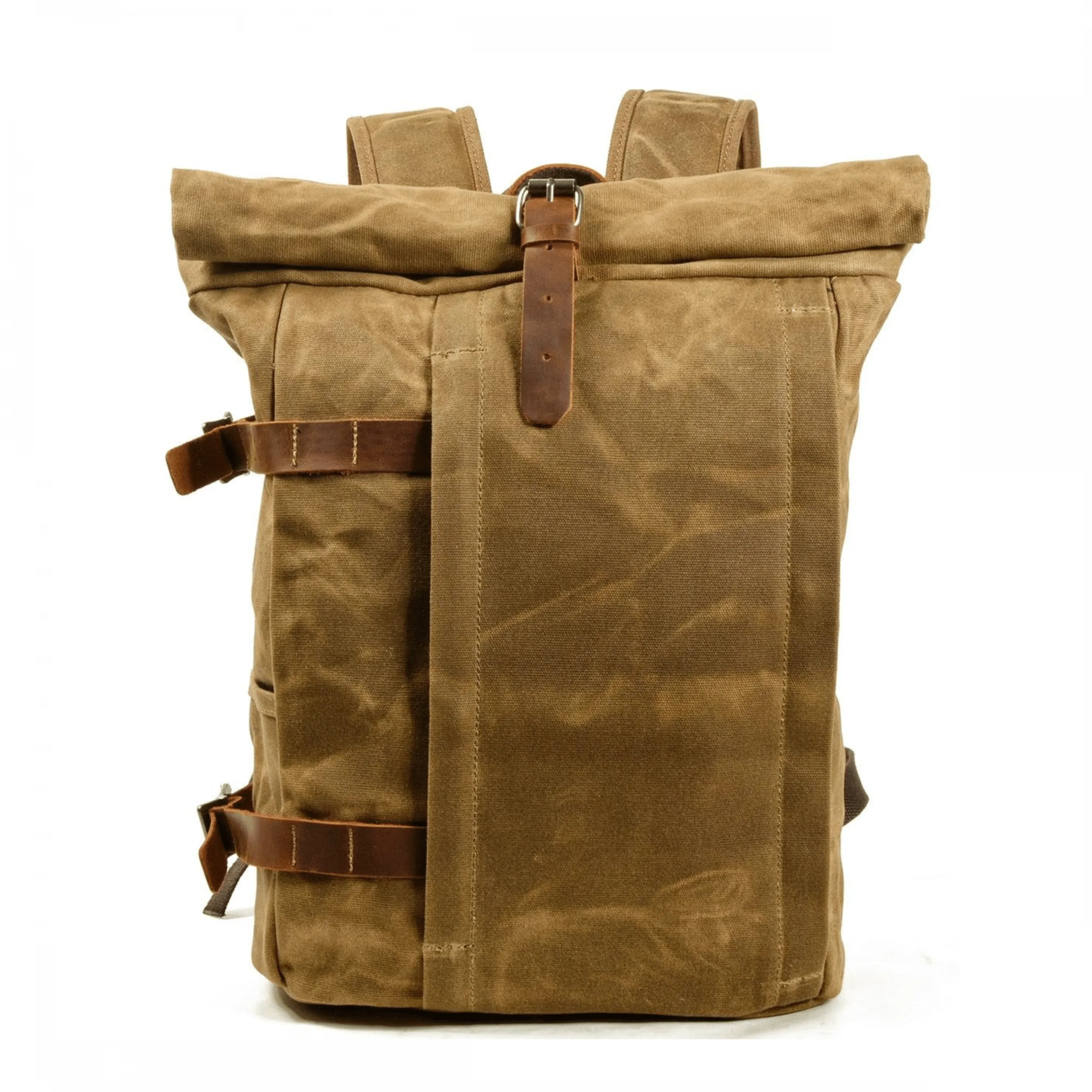 Waxed Canvas Backpack, Outdoor Rucksack - Canvas Travel Knapsack