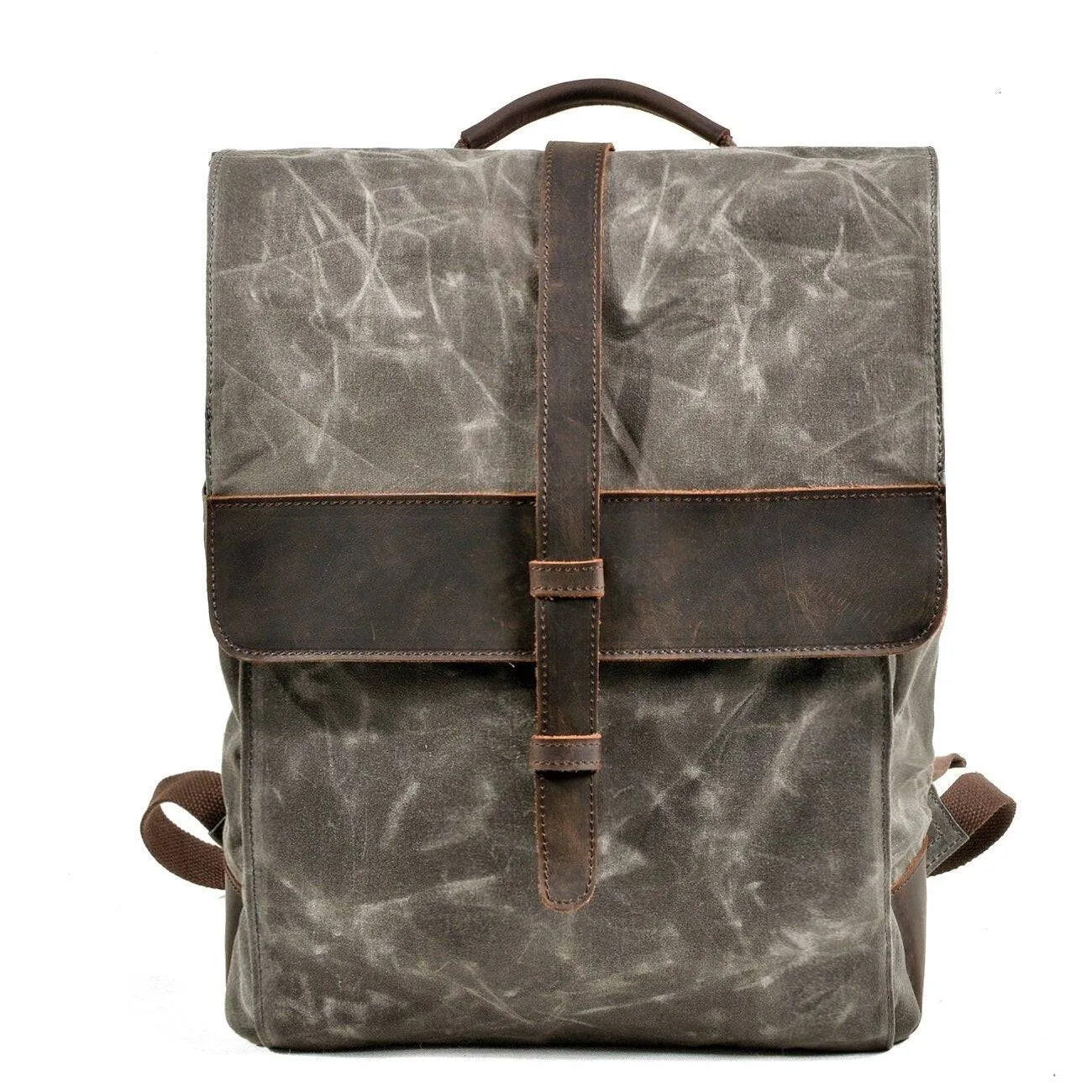 Waxed Canvas Leather School 76 Litre Backpack