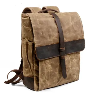 Waxed Canvas Leather School 76 Litre Backpack