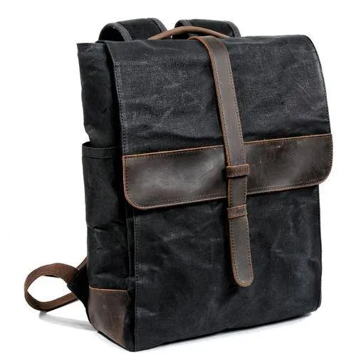 Waxed Canvas Leather School 76 Litre Backpack