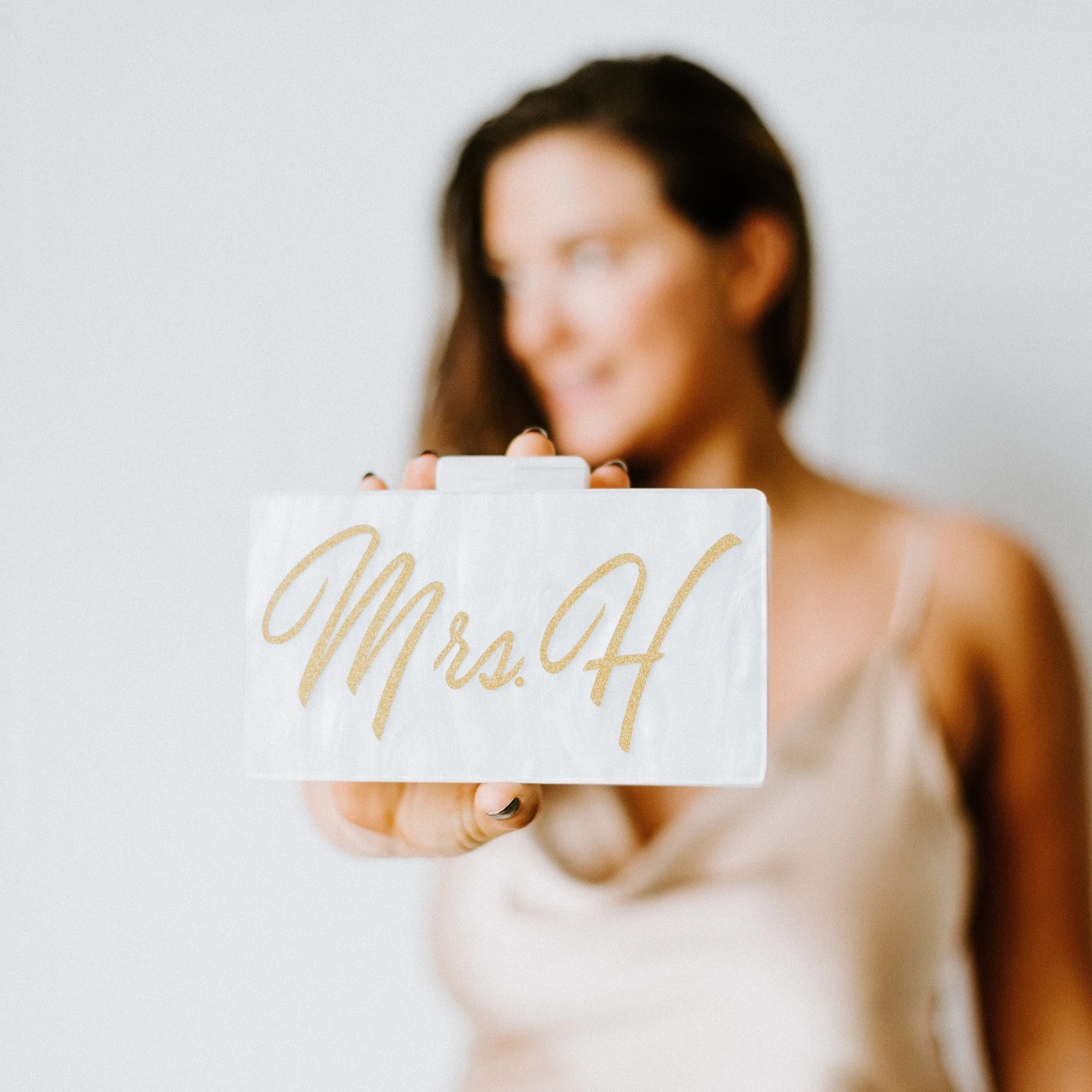 White Acrylic Clutch