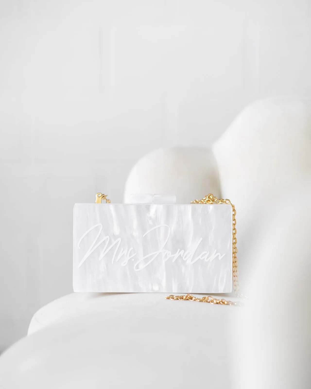 White Acrylic Clutch