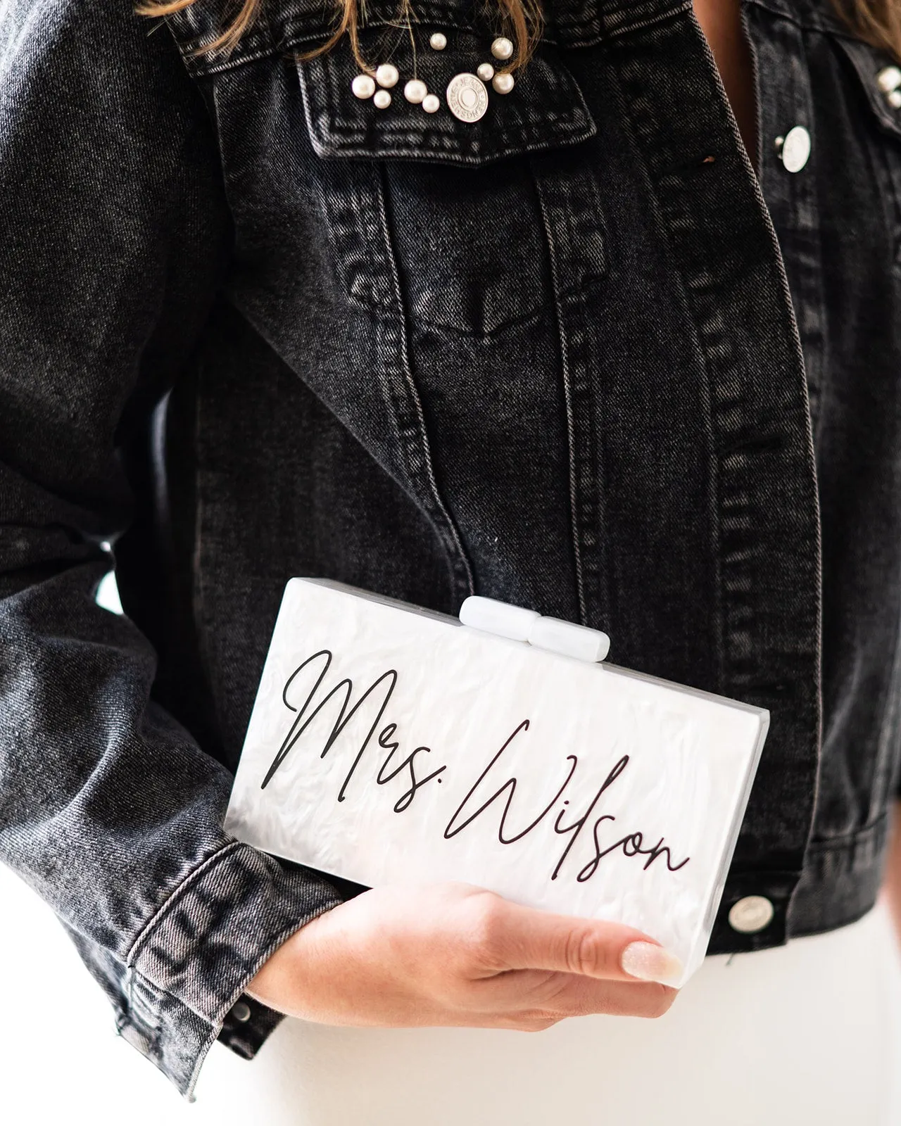 White Acrylic Clutch