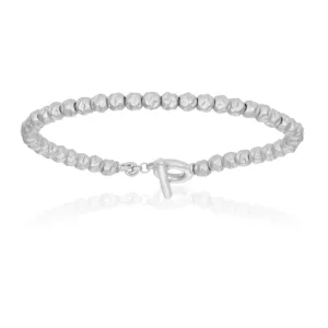 White Gold Rock Beaded Bracelet