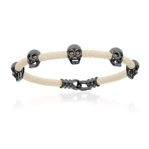 White Multi Skull Stingray with Black PVD