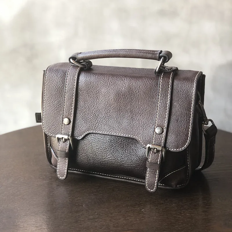 Women Brown Leather Satchels Leather Messenger Bag For Women
