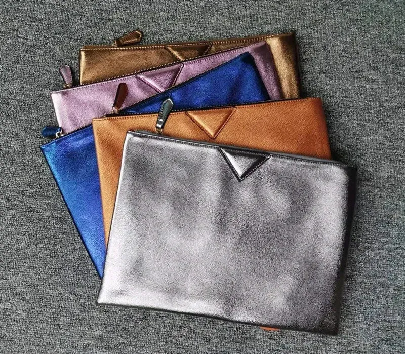 Women Day Clutch Bags Luxury Designer Lady Handbags female envelope bags pu leather A4 briefcase bolsa wallet silver
