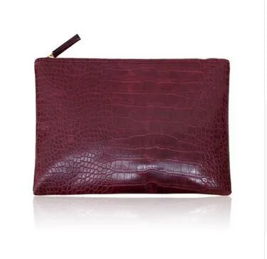 Women Envelope Leather Crocodile Pattern Luxury Clutch Bag