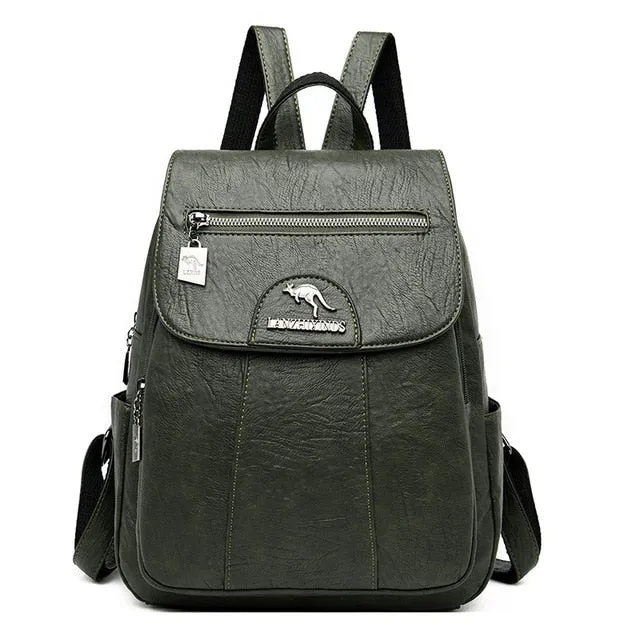 Women Leather Backpacks High Quality  Vintage Backpack