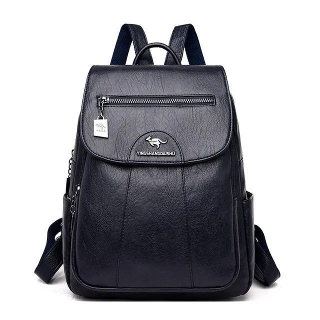 Women Leather Backpacks High Quality  Vintage Backpack