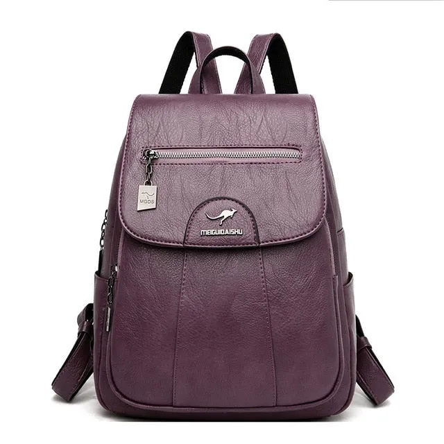Women Leather Backpacks High Quality  Vintage Backpack