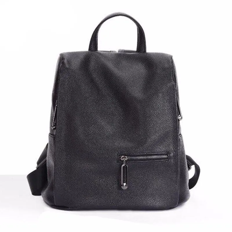 Women Rucksack Genuine Cowhide Leather Backpack