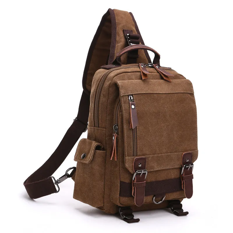 Women's & Men's Fashion Canvas Slanted Suitable For And Backpacks