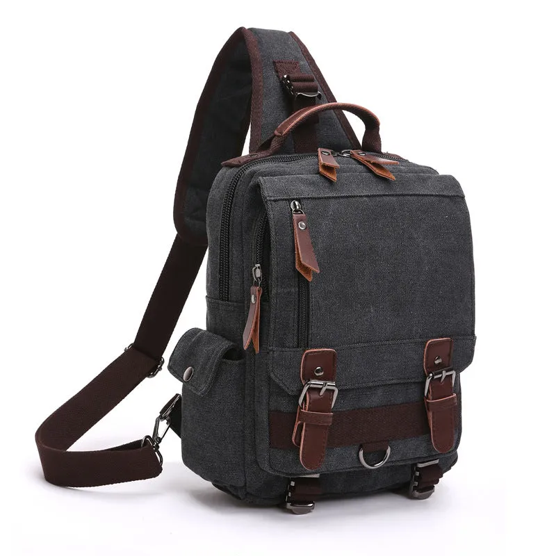 Women's & Men's Fashion Canvas Slanted Suitable For And Backpacks