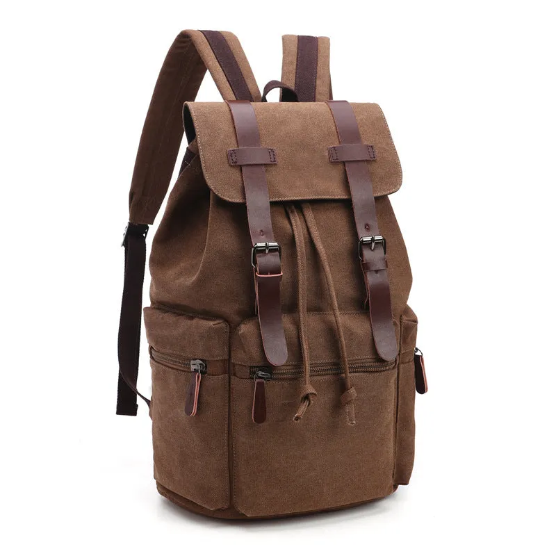 Women's & Men's Style Retro Canvas For And Fashion Computer Solid Backpacks