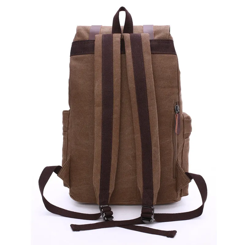 Women's & Men's Style Retro Canvas For And Fashion Computer Solid Backpacks