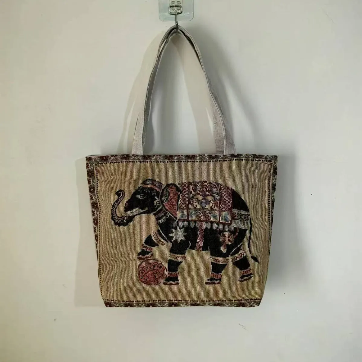 Women's Autumn Korean Style Woven Flower Cartoon Owl Canvas Shoulder Bags