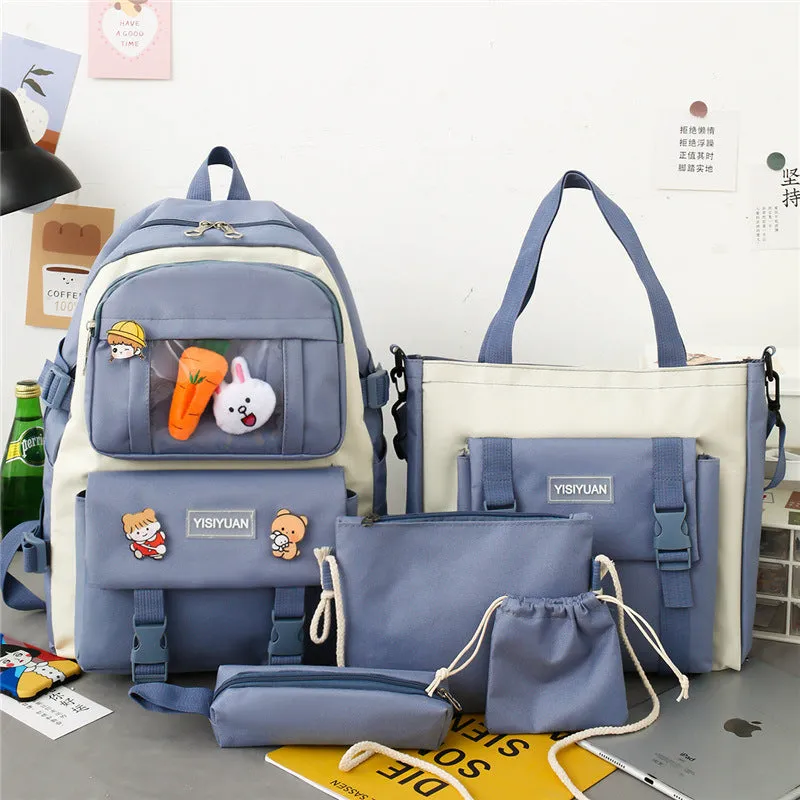 Women's Canvas Korean Large Capacity Campus Backpacks