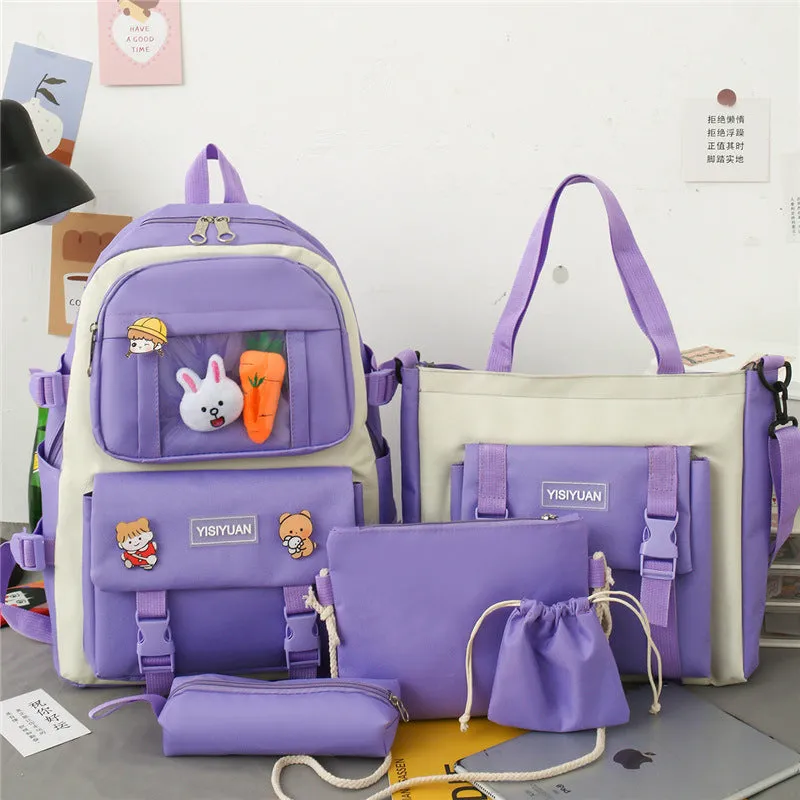 Women's Canvas Korean Large Capacity Campus Backpacks