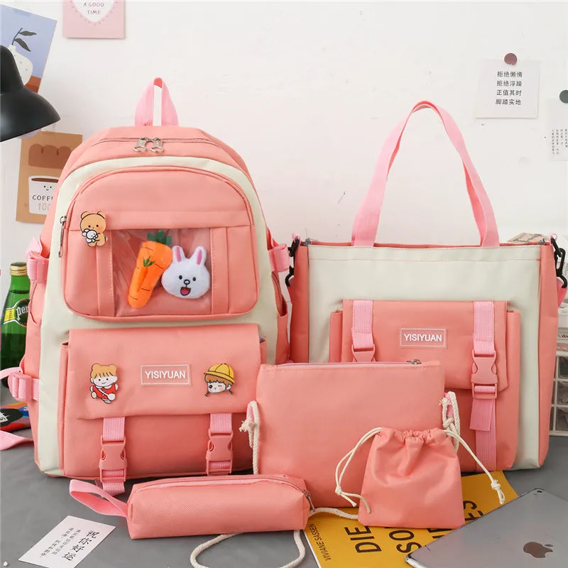Women's Canvas Korean Large Capacity Campus Backpacks