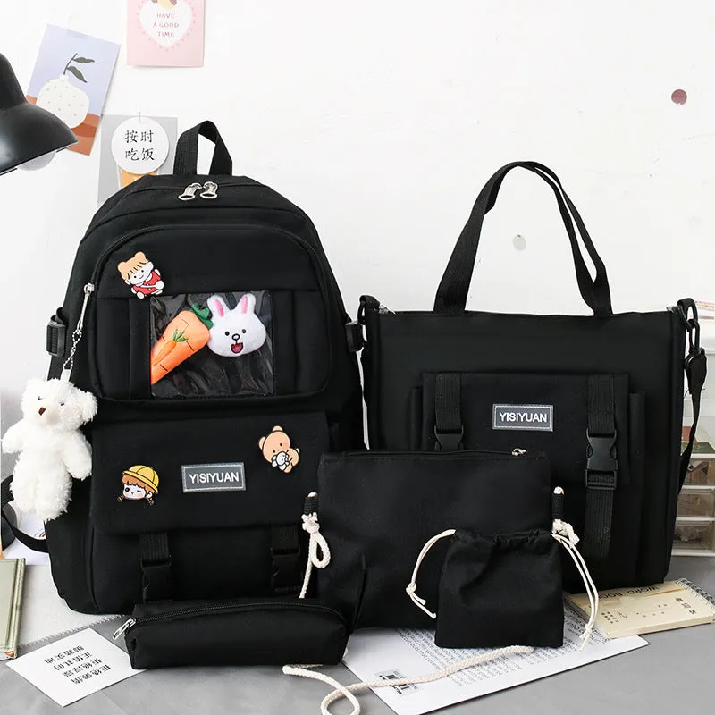 Women's Canvas Korean Large Capacity Campus Backpacks