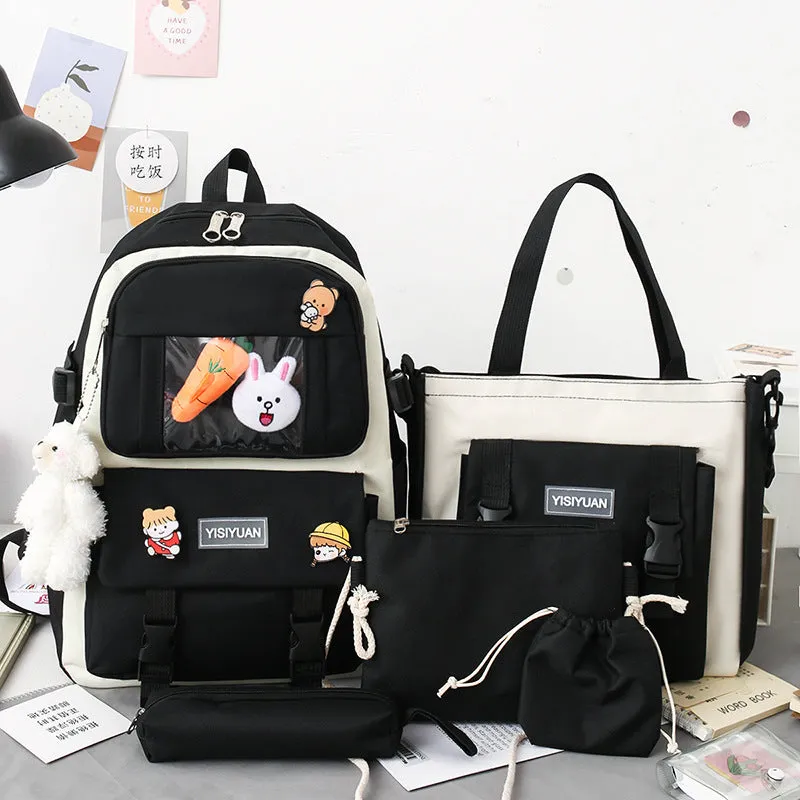 Women's Canvas Korean Large Capacity Campus Backpacks