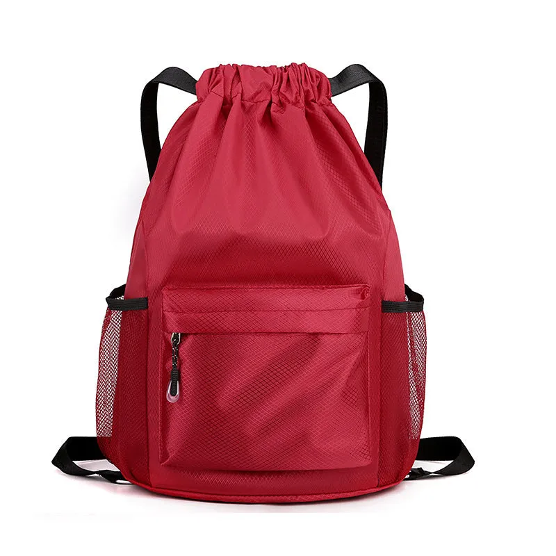 Women's Canvas Simple Solid Color Drawstring Advertising Backpacks