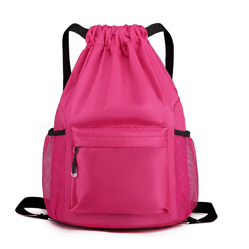 Women's Canvas Simple Solid Color Drawstring Advertising Backpacks