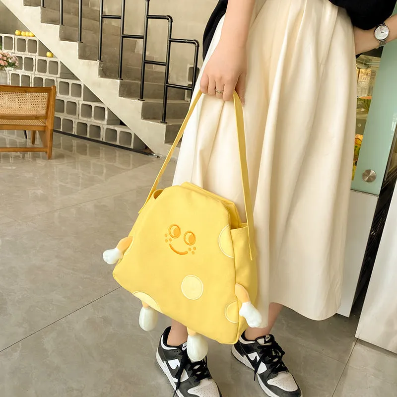 Women's Simple Cheese Advanced Texture Canvas High-grade Bags