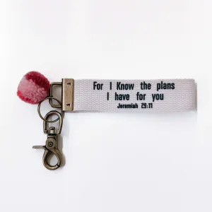 Words to Live By Canvas Keychain