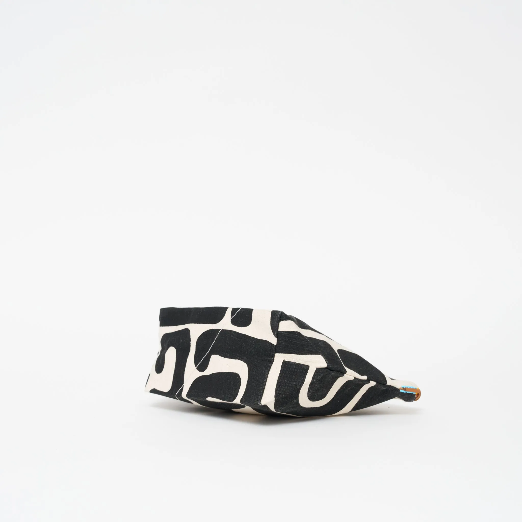 XLarge Convertible Pouch - Black Kuba with Beaded Lime Green Heart