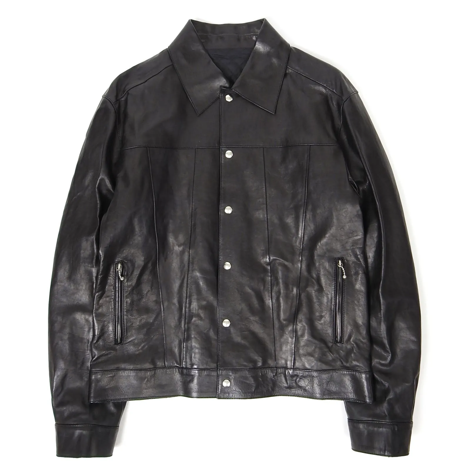 Yang Li Snap Button Leather Jacket Size 48