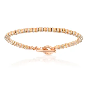Yellow, White and Rose Gold Small Beaded Bracelet
