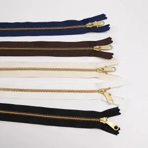 YKK 4.5 Brass Bag Zipper Long Pull 9 Inch