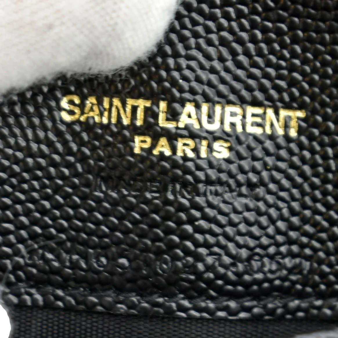 YVES SAINT LAURENT Gaby Small Envelope Quilted Leather Wallet Black